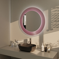 Miroir de salle de bain LED avec cadre en acrylique, anti-buée, lumière multicolore et commande tactile |   Support de la personnalisation OEM/ODM