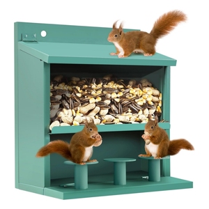 Mangeoire pour écureuils en métal personnalisée, conçue pour l'extérieur, pliable, pour accrocher à l'extérieur des arbres - Product Image 3