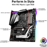 Motherboard Gaming MSI MPG Z390 Gaming PRO Carbon ATX Bekas dengan Dukungan LGA1151 untuk Intel Generasi ke-8 dan ke-9, M.2 USB 3.1 Gen 2, SLI CFX