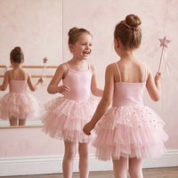 Tutu de danse pour filles en tulle brillant bleu clair, vêtements d'entraînement, vêtements de danse