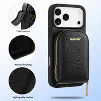 Étui de téléphone portable en cuir microfibre durable personnalisé pour iPhone 18/17 Pro Max, porte-cartes, protection magnétique RFID antivol, portefeuille