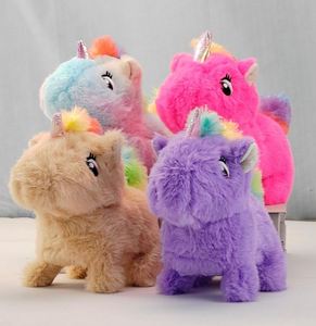 Good Quality Electric Rainbow Angel Unicorn PP Cotton Filled Plush Toys Electronic Walking Pet <b>Doll</b> - Product Image 2