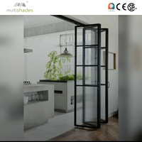 Porte pliante en aluminium à rupture de pont thermique, double vitrage, verre trempé, cadre fin, gain de place, certifiée NFRC Energy Star, pour buanderie