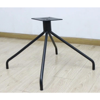 Pieds de chaise quatre étoiles modernes Cadre de chaise en métal conique noir Chaise de salle à manger Base pivotante Accessoires de meubles détachables
