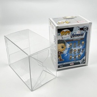 Kotak Display Plastik Transparan Pop Protector untuk Figur Funko Pop, Kotak Akrilik Tahan Lama, Dapat Ditumpuk, Logo Kustom Tersedia