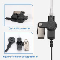 Écouteur tube acoustique transparent noir pour talkie-walkie, vente en gros usine 2026, étanche, écologique, 3,5 mm, pour hôtel et utilisation portable
