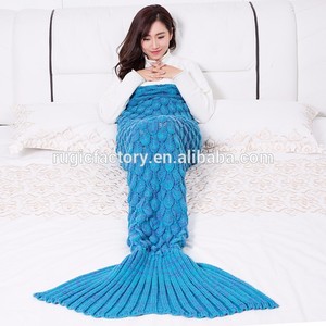Scale Knitted <strong>Mermaid</strong> <strong>Tail</strong> <strong>Blankets</strong> Snuggle <strong>Blanket</strong> - Product Image 6