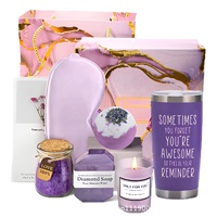 Coffret cadeau d'entreprise sur mesure Anji Newell, panier de bain spa avec boîte en cuir PU et logo personnalisé pour femmes, soins personnels et promotions