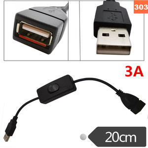 <b>Usb</b> Extension Cord With <b>Switch</b> 1 Port Type A Male To Female Iec Connector 2.4a Pvc Wire - Product Image 5