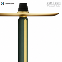Chicha au design moderne en acier inoxydable durable et alliage d'aluminium avec finition laquée, élégante, ensemble cadeau pour fumeurs