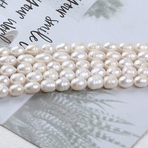 Promoción de Perlas de Arroz Blancas Cultivadas en Agua Dulce Naturales de 8-9 mm, Hilo Disperso Rosa para Hacer Collares y Pulseras, Material ABS, Zhuji - Product Image 2