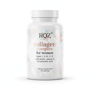 Complexo de Colágeno OEM/ODM para Mulheres Tipos I, II, III, V, X com Biotina, Vitamina <span class=keywords><strong>C</strong></span> e Ácido Hialurônico Suplemento Dietético 60 <span class=keywords><strong>C</strong></span>ápsulas - Product Image 1