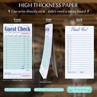 Pads de tickets de facture en gros, 50 feuilles par pad, numérotés, pour restaurants, cafés et dîners
