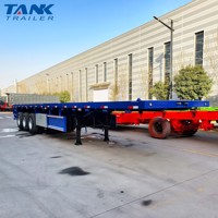 Semi-remorque à plateau surbaissé 40/45 pieds, robuste, à poutres en I, pour le transport de marchandises en vrac, avec réservoir de carburant, capacité de charge 20-25 tonnes