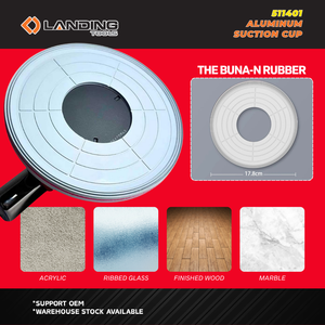 511401 Ventosa de vacío de aluminio de alta resistencia 150KG con almohadilla de Buna-N de 180mm, mango de liberación rápida, caja de transporte, para vidrio, azulejos y bricolaje - Product Image 3