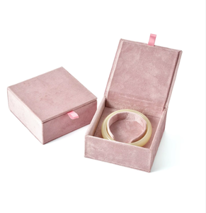Caja de Almacenamiento de Joyas, Exquisita Caja de Joyería de Terciopelo Rosa para Pulseras, Venta al por Mayor de Cajas de Joyería Personalizadas - Product Image 3