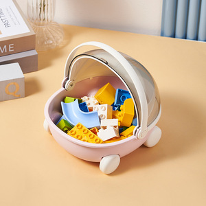 Kids Toy <b>Storage</b> <b>Box</b> Round Portable Flip Top Covered With Wheels For Children Room Organization - Product Image 4