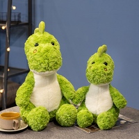 Boneka Dinosaurus Hijau Berbulu Keriting Lucu, Mainan Dino Duduk Lembut, Boneka Hewan Isi Dakron untuk Anak Laki-laki, Dekorasi Sofa Kamar Tidur, Kado Ulang Tahun