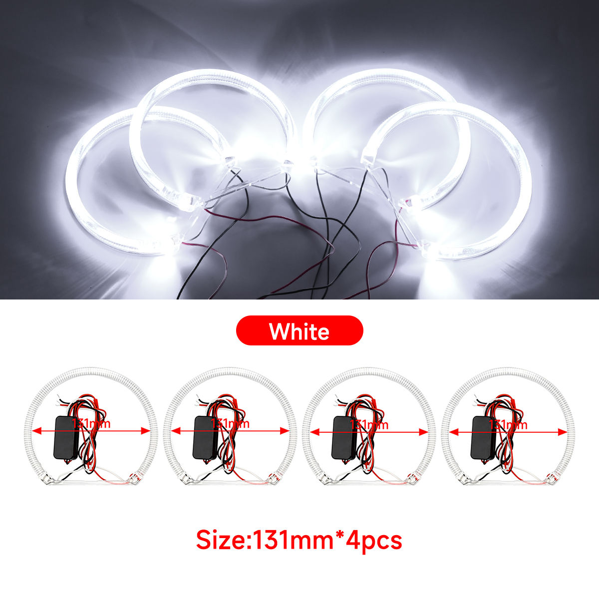 4 ชิ้น 131 มม. สีขาว