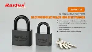 Rarlux 40-70mm lucchetto solido impermeabile ad alta sicurezza corpo in ferro colorazione elettroforetica lucchetto in ferro quadrato nero