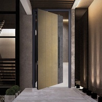 Porte pivotante d'entrée en aluminium anti-effraction de haute qualité, moderne, pour maison, bureau, avec charnière centrale