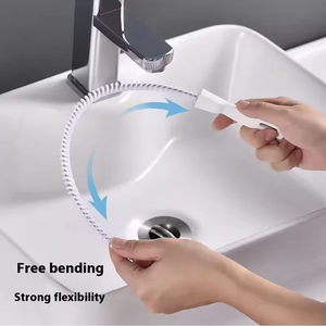 แปรงทำความสะอาดท่อระบายน้ำแบบยืดหยุ่น 45 ซม. แปรงขจัดสิ่งอุดตันในท่อห้องน้ำ กำจัดเส้นผมในท่อระบายน้ำ เครื่องมือแก้ปัญหาท่ออุดตัน - Product Image 2