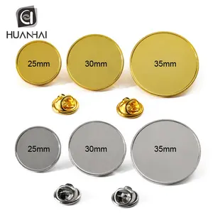 custom gold silver metal 18mm 20mm 25mm 30mm 35mm printing logo sublimation badge lapel pin blank