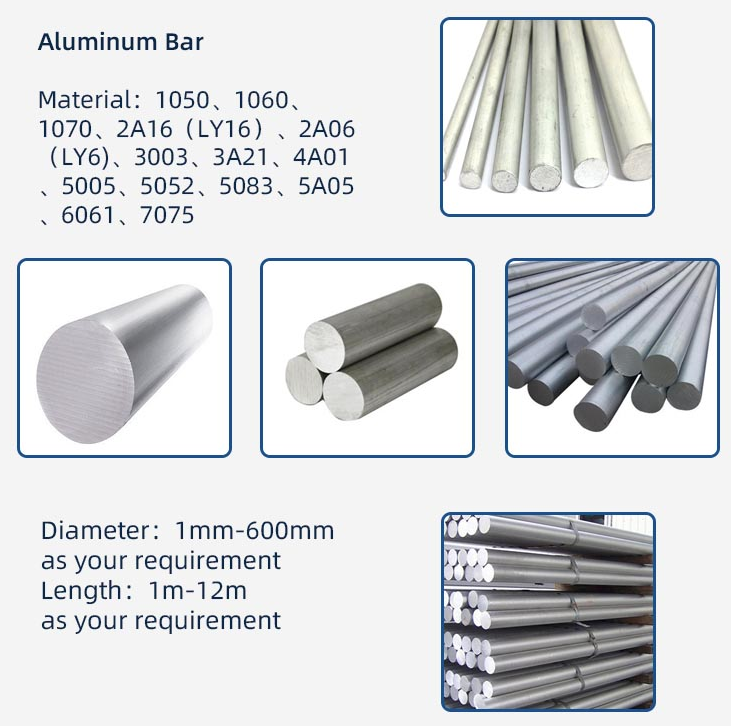 Customized high quality 5005 5052 6061 7075 T6 aluminium round bar aluminum bars 6061 aluminum flat bar steel sheets