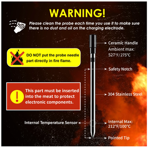 App Controlled Waterproof Probe Smart Wireless Digital Instant Read Meat <b>Thermometers</b> Food <b>Thermometer</b> - Product Image 5