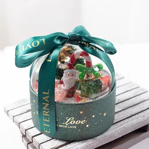 Valentine's Day Dessert Hug Bucket Christmas Green Gift Packaging Box PET Wedding Mousse Ball Cake Baking Gift Box