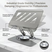 Support de téléphone portable en aluminium rotatif à 360°, pliable à double axe, pour bureau, compatible tablette, certifié BSCI, de notre usine avec 18 ans d'expérience, vente en gros