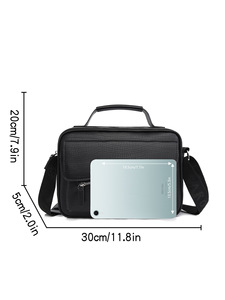 Sac messager en PU pour homme, neuf, avec fermeture éclair et bandoulière réglable, pour usage quotidien, sac à bandoulière imperméable, vente en gros - Product Image 4