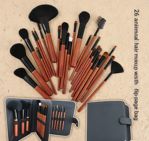Nuevo Set de Brochas de Maquillaje de 26 Piezas <span class=keywords><strong>Recomendado</strong></span> por Maquilladores, Imitación Caoba, Set Completo de Pelo Animal Genuino en Existencia - Product Image 5