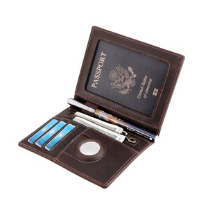 Crazy Horse Real Leather Vintage Passport Holder Anti-Scan RFID ID Card Holder for Credit Card Business Card Work Card Locator - Product Image 1