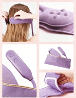 Masque chauffant pour les yeux sans fil rechargeable, masseur de tempes à compression d'air avec 2 niveaux de chaleur, cadeau de soin des yeux pour la maison, le bureau et les voyages