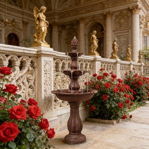 Air Mancur Taman Dekoratif Resin 3 Tingkat Portabel Tenaga Surya Buatan Tangan untuk Mandi Burung - Product Image 3