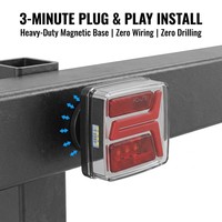 Nouveaux kits de feux latéraux et arrière LED magnétiques sans fil KLT-LITE KW8046 DOT 3.7V IP67 pour remorque de camion -40°C~+65°C, garantie 2 ans