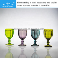 Verres à vin à long pied colorés de luxe en cristal bohème pour la décoration intérieure, gobelets écologiques de Liaoning pour mariage