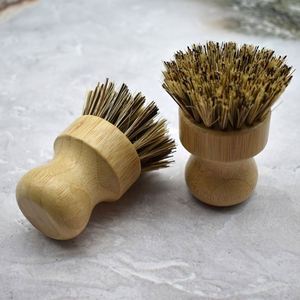 Hot Sale Sisal Fibre <b>Scrub</b> Washing Pot <b>Brush</b> Portable Bamboo Palm Dish <b>Brush</b> for Kitchen - Product Image 6