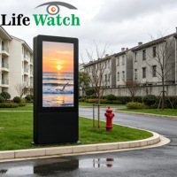 Tótem LCD Vertical para Exteriores de 55 Pulgadas con Sistema Android Windows, Alto Brillo e Impermeable para Parques Comunitarios