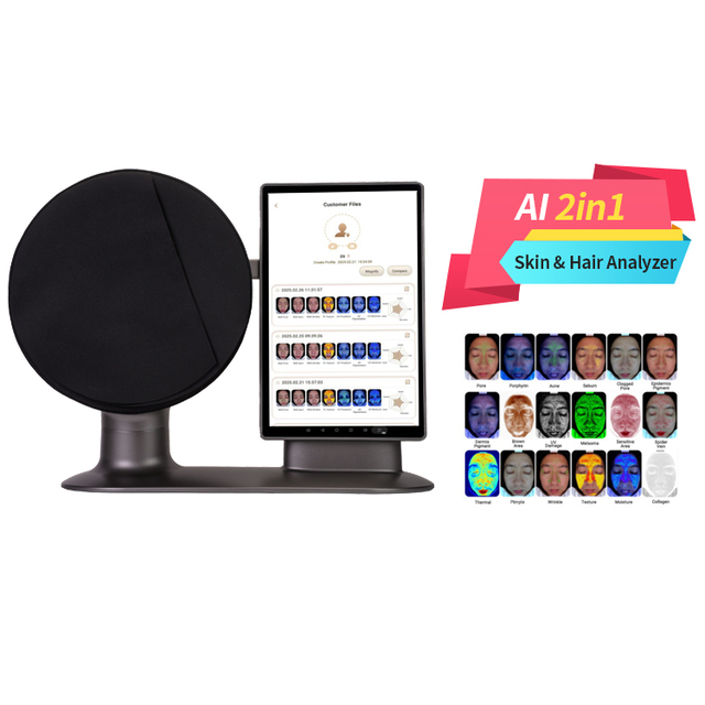 2-in-1 Skin & Hair Analyzer Skin Analysis 8 Spectral Facial Scanner Uv Skin Analyzer Machine Skin Analyzer Quantum Resonance