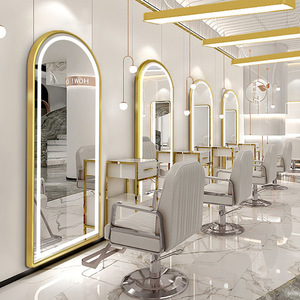 Mia 2025 Custom Design of Modern Light Luxury Oval <b>Square</b> <b>Mirror</b> Hair Salon Furniture Set - Product Image 5