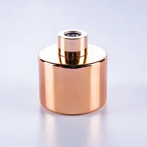 100ml electroplated rose gold colored reed diffuser bottle glass with rose gold cap