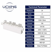173858-1 WX-410 Connecteur de carte à fils mâle 24 broches, angle droit 90 degrés, pas de 3,5 mm, 15A 12V, PBT UL94 V-0, pour servomoteur OEM ODM