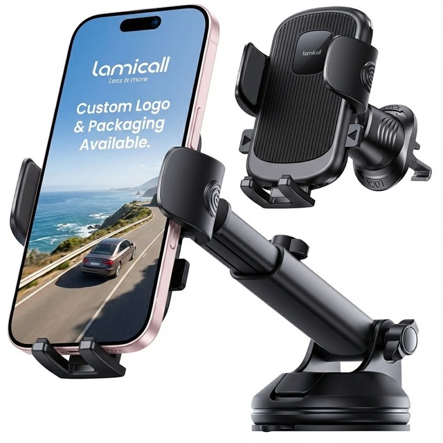Lamicall STCD07 Secure Grip Car Phone Mount Suction Cup Air Vent Metal Hook Holder Stand Bracket Clamp Cradle Anti Shake Bulk