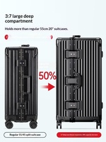 Valise de voyage rigide classique unisexe grande capacité 28-32 pouces en aluminium épaissi robuste et durable avec roues pivotantes