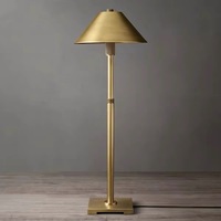Lampe de table haute réglable en fer, style moderne, postmoderne, vintage, avec abat-jour cylindrique, LED, alimentation électrique DC, éclairage décoratif pour hôtel