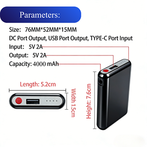 Banco de Energía Portátil y Estación de Carga Rápida con USB Tipo C de 5V 2A y Alta Corriente de 4000mAh - Product Image 3