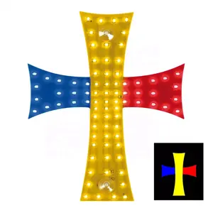 Bandera de coche, luz de decoración de 12-24V, Cruz