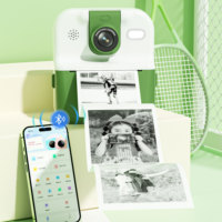 Impresora Instantánea, Cámara para Niños, Impresora Térmica de Fotos a Color, Juguete de Cámara Portátil con Pantalla LCD Digital